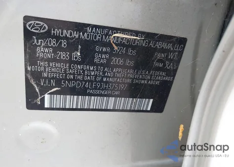 2018 Hyundai Elantra Se из США, поврежденный, VIN 5NPD74LF9JH375197